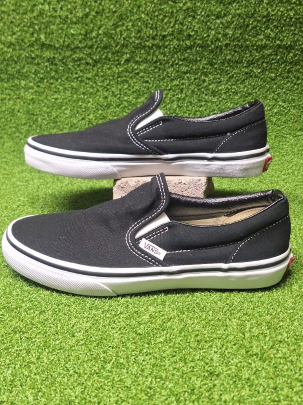 Vans Kids Black Canvas Slip-On Sneakers